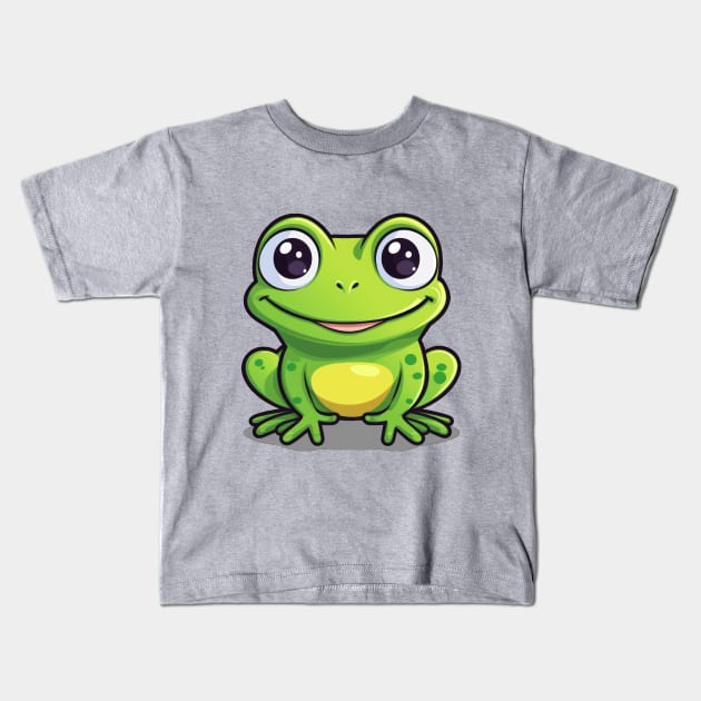 Cartoon Cute Kawaii Adorable Frog Kids T-Shirt by SimplyIdeas